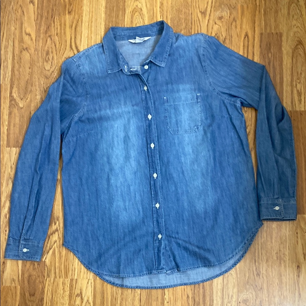 Denim Button-Up Shirt - Blue